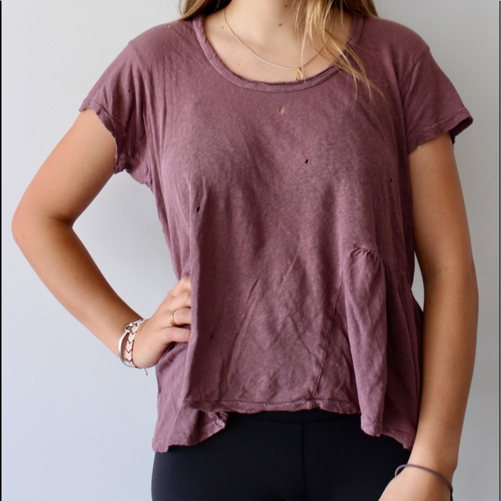 Current Elliott maroon tee